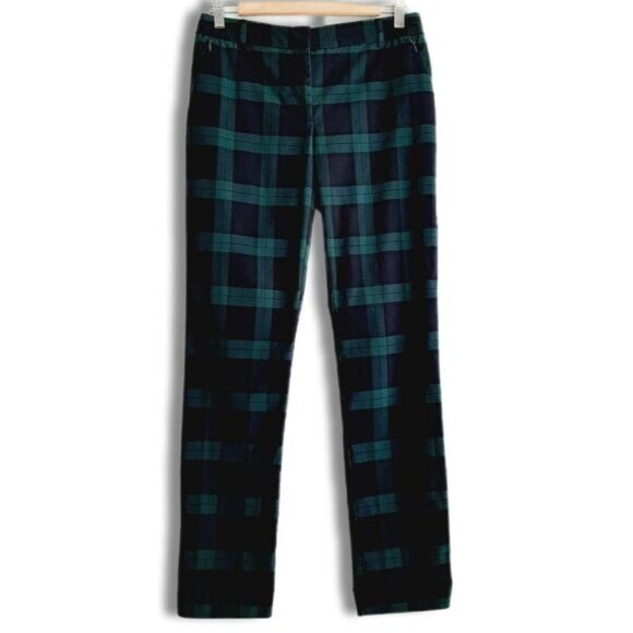 REITMANS Tartan Plaid Slim Leg Dress Pants Green & Black Sz 6 - Picture 2 of 9